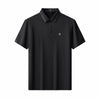 El Baron Perforated Collar Men's Performance Polo - Black/Silver
