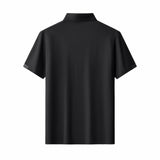 El Baron Perforated Collar Men's Performance Polo - Black/Silver