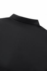 El Baron Perforated Collar Men's Performance Polo - Black/Silver
