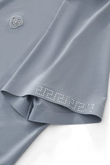 El Baron Perforated Collar Men's Performance Polo - Grey/Silver