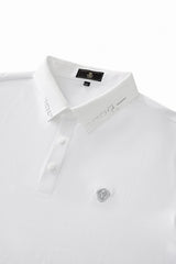 Perforated Collar Performance Polo – El Baron WHITE/SILVER