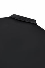 Embossed Placket Performance Polo – El Baron BLACK