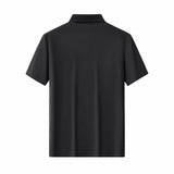 El Baron Men's Zip Placket Performance Polo - Black