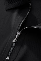 El Baron Men's Zip Placket Performance Polo - Black