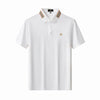 Stripe Collar Performance Polo – El Baron WHITE