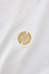 Stripe Collar Performance Polo – El Baron WHITE