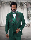 Men’s Hunter 3pc tuxedo Italian wool modern fit flat front pants stone embellishments STATEMENT SUITS CHIC
