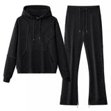 Barocco Midnight Matrix Studded Men's Sweatsuit - Black