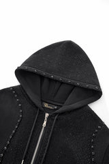 Radiant Grid Stone Hoodie & Jogger Set BLACK