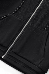 Radiant Grid Stone Hoodie & Jogger Set BLACK