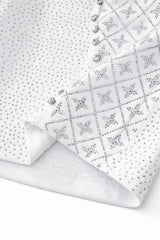 Radiant Grid Stone Short set – Century Penthouse WHITE/SILVER