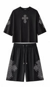 Sanctum Cross Short Set – Century Penthouse BLACK/SILVER