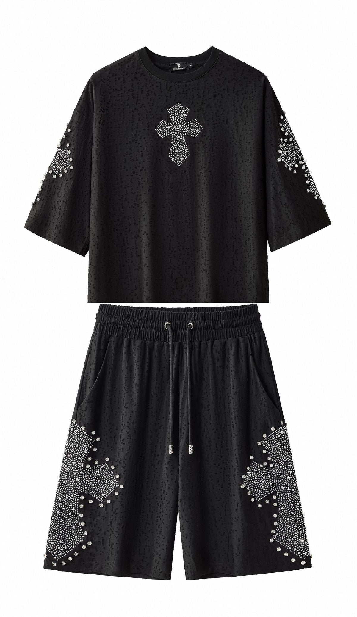 Sanctum Cross Short Set – Century Penthouse BLACK/SILVER