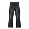 Faded Edge Straight-Leg Denim BLACK