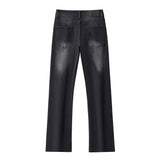 Faded Edge Straight-Leg Denim BLACK