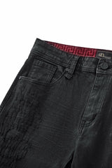 Obsidian Distressed Denim Pant BLACK
