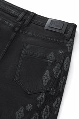 Regalia Medallion Print Denim Pant BLACK