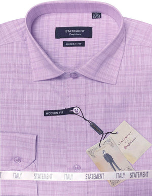 Men’s Long Sleeves Shirt 100% Prime Cotton Pin Dot Modern Fit | DS-102-Lavender