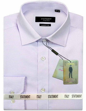Men’s Long Sleeves Shirt 100% Prime Cotton Pin Dot Modern Fit | DS-101-Lavender