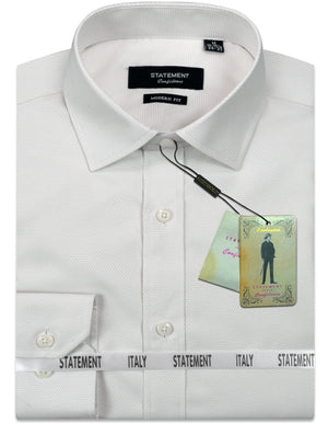 Men’s Long Sleeves Shirt 100% Prime Cotton Pin Dot Modern Fit | DS-101-Off-White