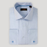 Brompton Point Collar Rounded French Cuff Dress Shirt – Blue | DS2322
