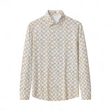 Seamless Geo Print Shirt – El Baron WHITE