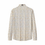Seamless Geo Print Shirt – El Baron WHITE