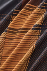 El Baron Seamless Plaid Stripe Men's Shirt - Caramel