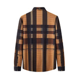 El Baron Seamless Plaid Stripe Men's Shirt - Caramel