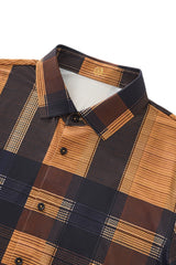 El Baron Seamless Plaid Stripe Men's Shirt - Caramel