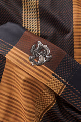 El Baron Seamless Plaid Stripe Men's Shirt - Caramel