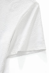 Embossed Paisley Tee – El Baron WHITE