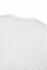 Embossed Paisley Tee – El Baron WHITE