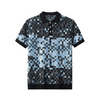 Pixel Fade Knit Polo BLACK