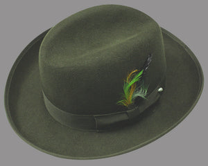 100% Wool God Father Hat - Olive