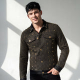 Pure Style BLACK/GOLD Men's Denim Jacket