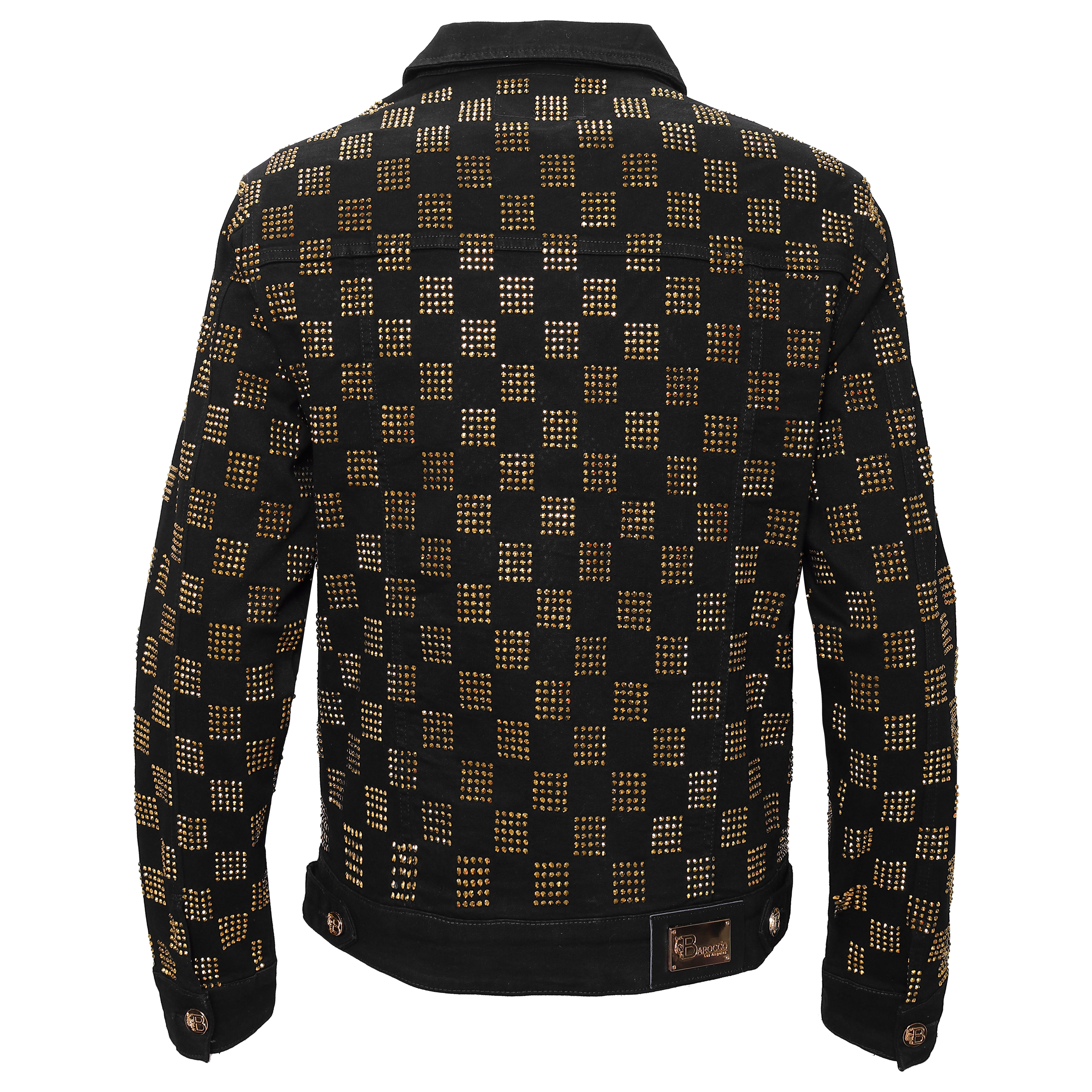 Dazzle Check Denim Jacket BLACK/GOLD