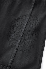 Obsidian Distressed Denim Jacket BLACK