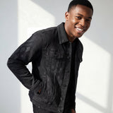 Regalia Medallion Print Denim Jkt BLACK