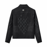Regalia Medallion Print Denim Jkt BLACK