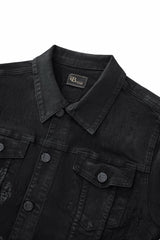 Regalia Medallion Print Denim Jkt BLACK