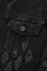 Regalia Medallion Print Denim Jkt BLACK