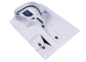Azure Allure: European-Crafted Men's Blue Button Down Long Sleeves Shirt | L15A