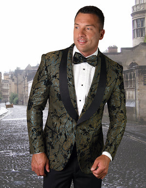 Single Jacket With Matching Bow Tie| LJ-101| Olive