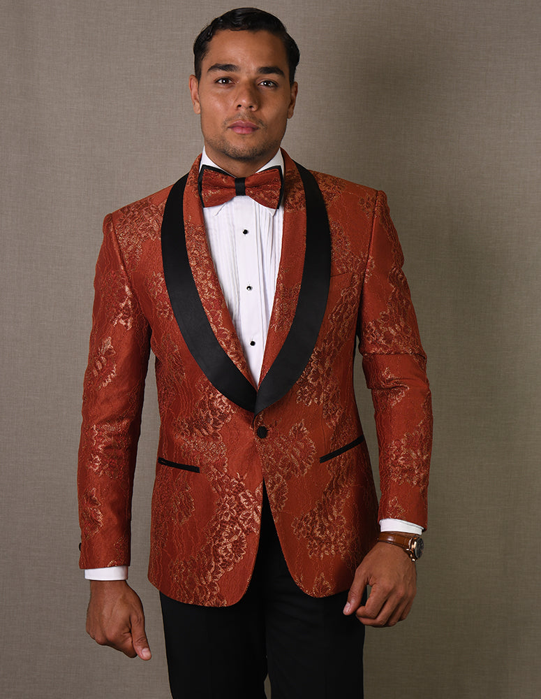 Single Jacket With Matching Bow Tie| LJ-104| Copper