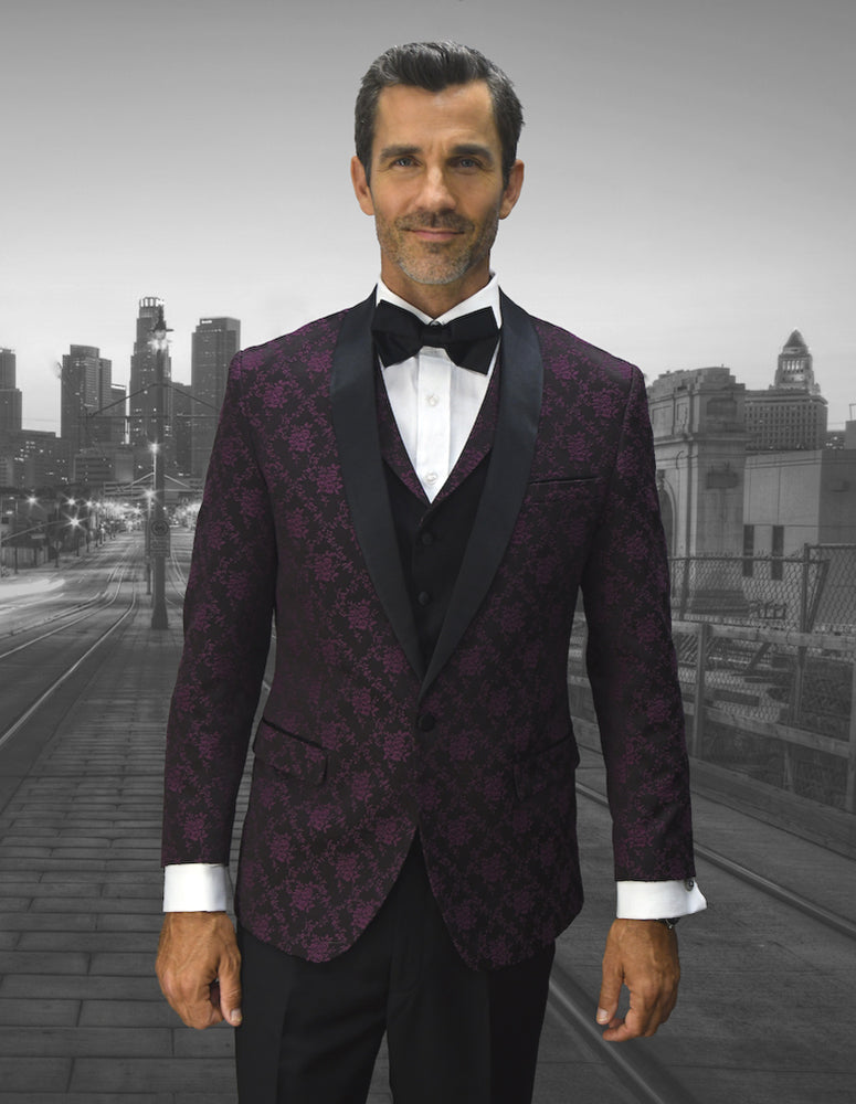 Buy Maroon Tuxedo Suits with Imported Fabrics Online