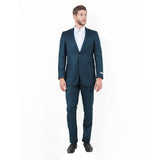 Tazzio Mens-suit 2-PC Sharkskin Slim Fit