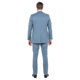 Smoke Blue Men's 2pc Sharkskin Suit Slim-Fit