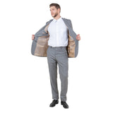 Earth Tan Men's 2pc Sharkskin Suit Slim-Fit