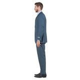Blue Men's Slim-Fit 3-Piece Sharkskin Suit